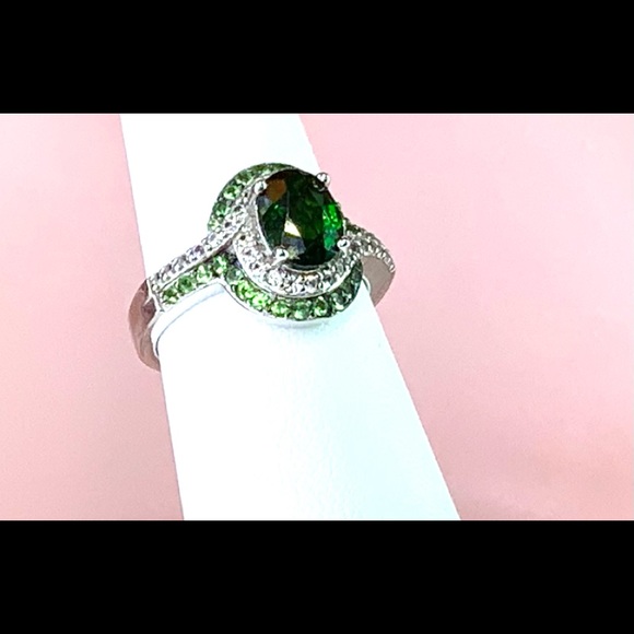 Rare Tsavorite Garnet, Chrome Diopside,Zircon Ring - Picture 3 of 7